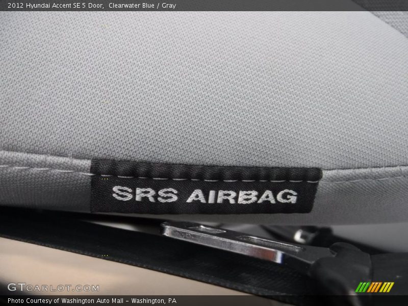 Clearwater Blue / Gray 2012 Hyundai Accent SE 5 Door