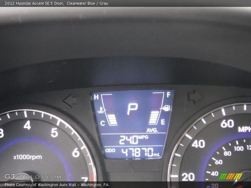 Clearwater Blue / Gray 2012 Hyundai Accent SE 5 Door
