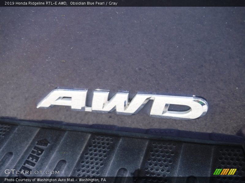 Obsidian Blue Pearl / Gray 2019 Honda Ridgeline RTL-E AWD