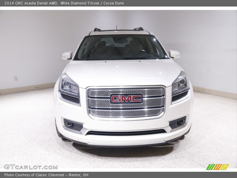 White Diamond Tricoat / Cocoa Dune 2014 GMC Acadia Denali AWD
