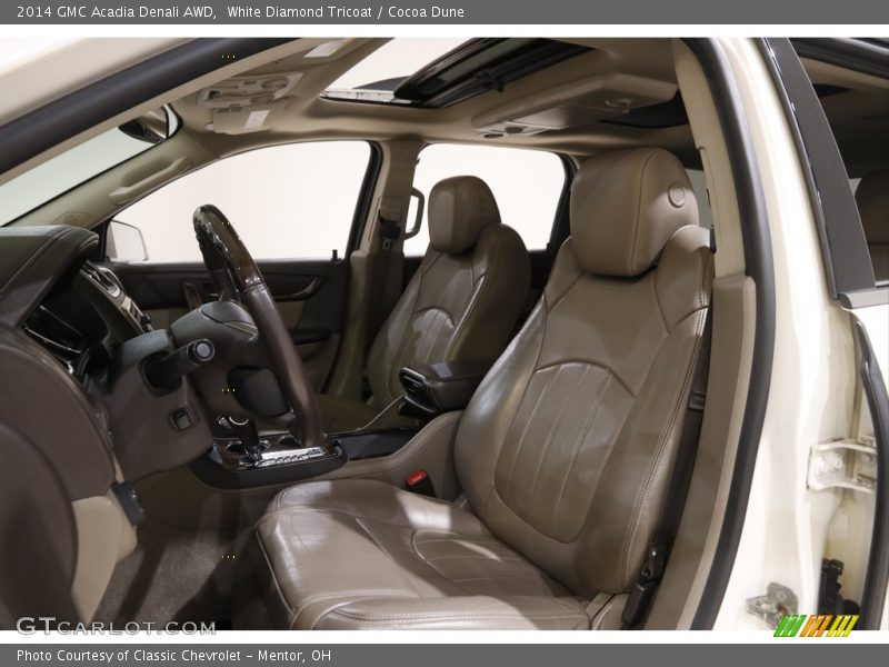 White Diamond Tricoat / Cocoa Dune 2014 GMC Acadia Denali AWD
