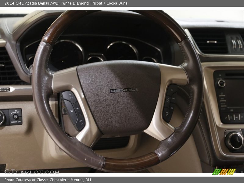 White Diamond Tricoat / Cocoa Dune 2014 GMC Acadia Denali AWD