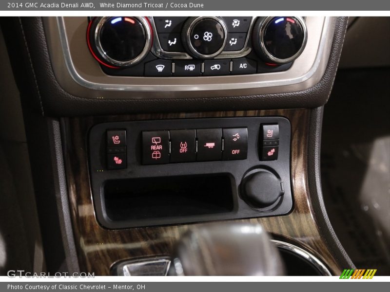 White Diamond Tricoat / Cocoa Dune 2014 GMC Acadia Denali AWD
