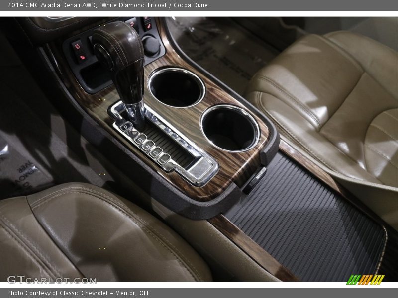 White Diamond Tricoat / Cocoa Dune 2014 GMC Acadia Denali AWD