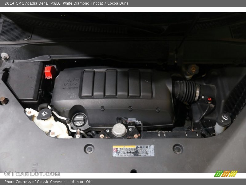 White Diamond Tricoat / Cocoa Dune 2014 GMC Acadia Denali AWD