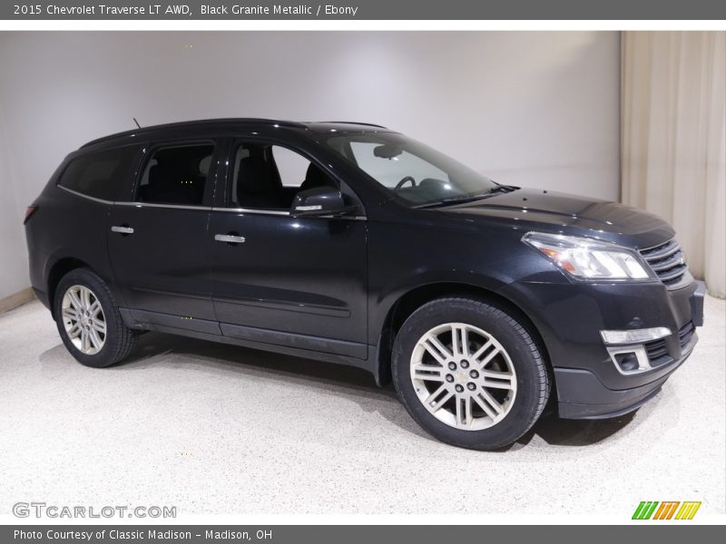 Black Granite Metallic / Ebony 2015 Chevrolet Traverse LT AWD