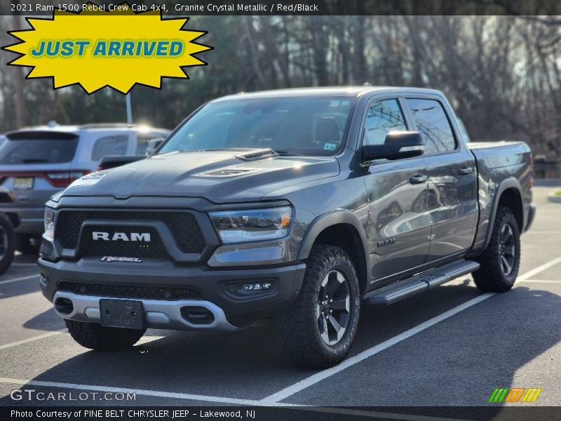 Granite Crystal Metallic / Red/Black 2021 Ram 1500 Rebel Crew Cab 4x4