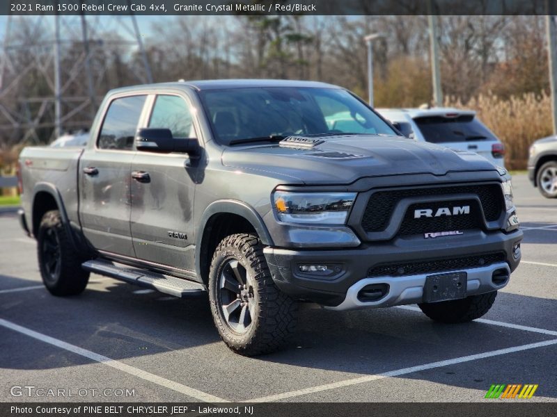 Granite Crystal Metallic / Red/Black 2021 Ram 1500 Rebel Crew Cab 4x4