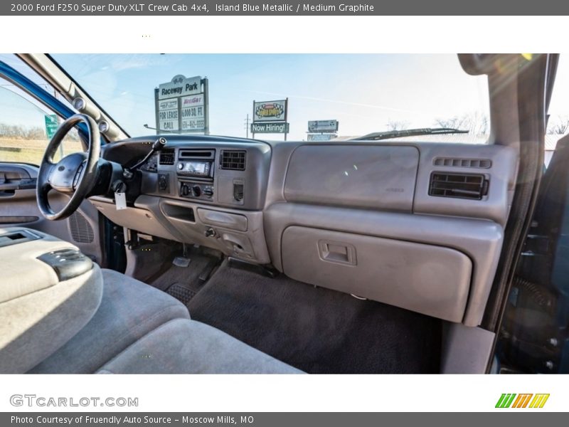 Island Blue Metallic / Medium Graphite 2000 Ford F250 Super Duty XLT Crew Cab 4x4