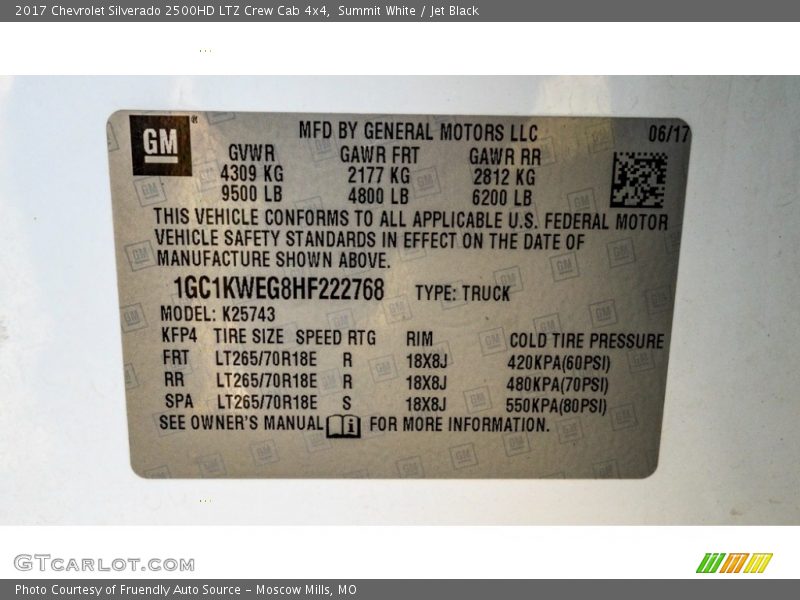 Summit White / Jet Black 2017 Chevrolet Silverado 2500HD LTZ Crew Cab 4x4