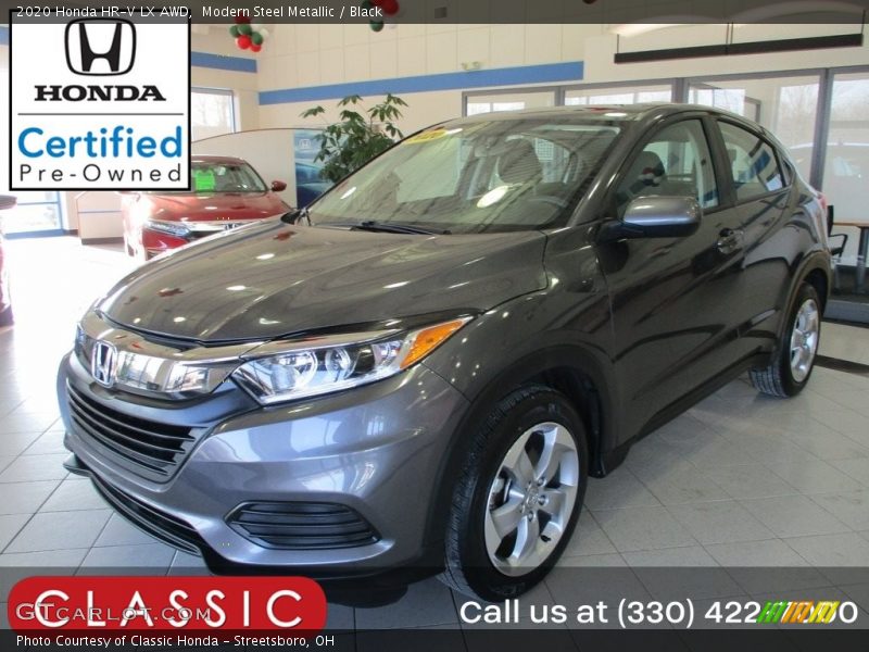 Modern Steel Metallic / Black 2020 Honda HR-V LX AWD