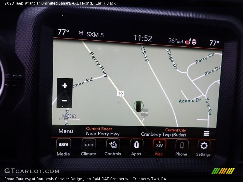 Navigation of 2023 Wrangler Unlimited Sahara 4XE Hybrid