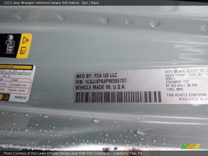 Earl / Black 2023 Jeep Wrangler Unlimited Sahara 4XE Hybrid