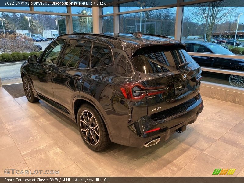 Black Sapphire Metallic / Black 2022 BMW X3 xDrive30i