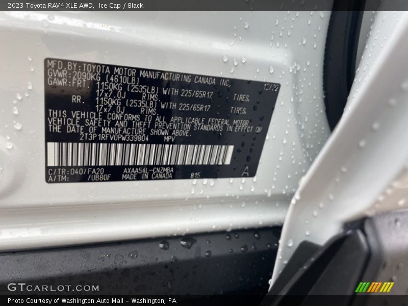 2023 RAV4 XLE AWD Ice Cap Color Code 040