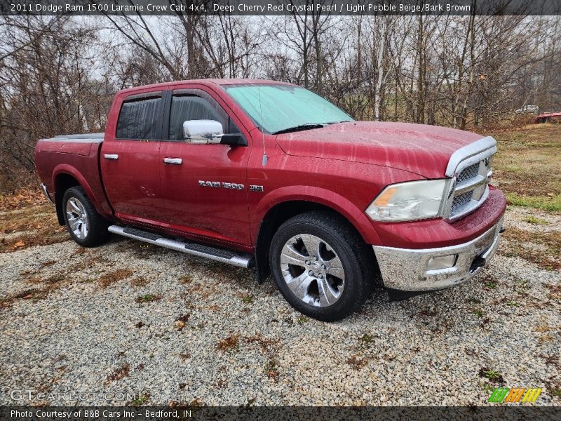 Deep Cherry Red Crystal Pearl / Light Pebble Beige/Bark Brown 2011 Dodge Ram 1500 Laramie Crew Cab 4x4