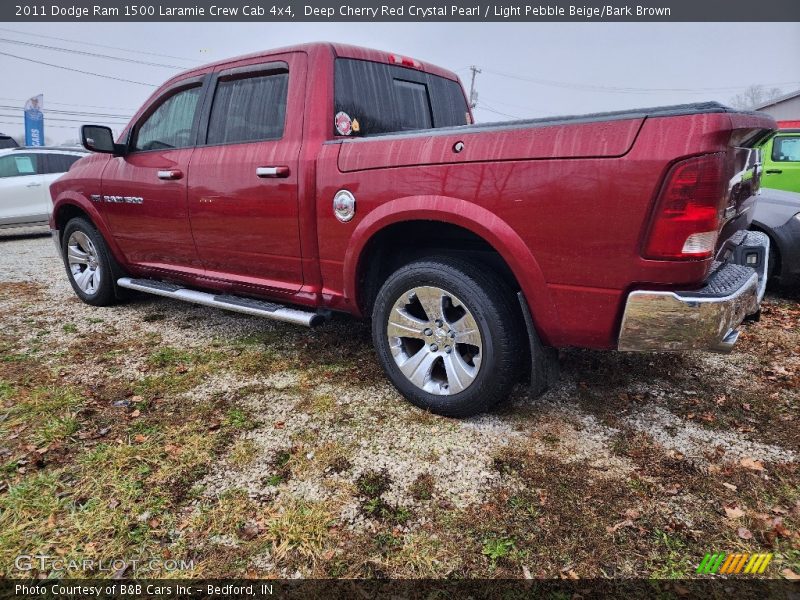 Deep Cherry Red Crystal Pearl / Light Pebble Beige/Bark Brown 2011 Dodge Ram 1500 Laramie Crew Cab 4x4