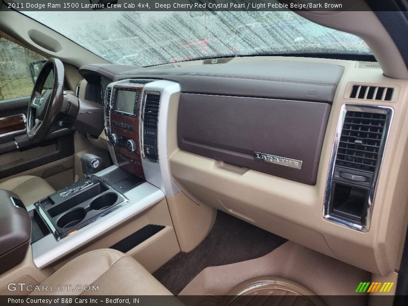 Deep Cherry Red Crystal Pearl / Light Pebble Beige/Bark Brown 2011 Dodge Ram 1500 Laramie Crew Cab 4x4