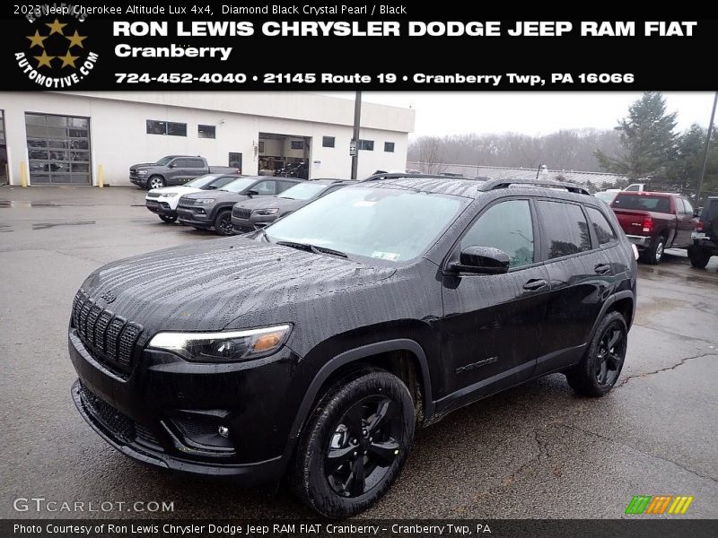 Diamond Black Crystal Pearl / Black 2023 Jeep Cherokee Altitude Lux 4x4