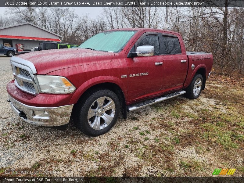 Deep Cherry Red Crystal Pearl / Light Pebble Beige/Bark Brown 2011 Dodge Ram 1500 Laramie Crew Cab 4x4