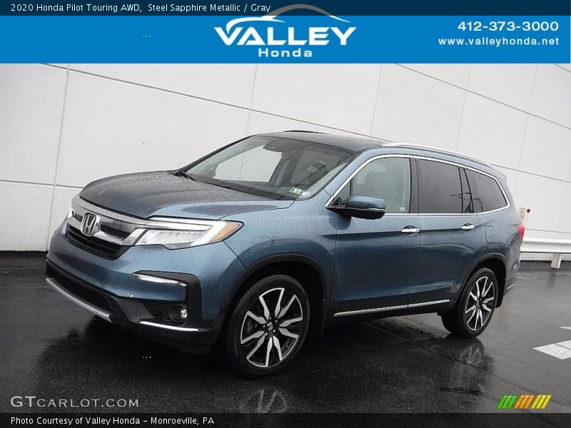 Steel Sapphire Metallic / Gray 2020 Honda Pilot Touring AWD