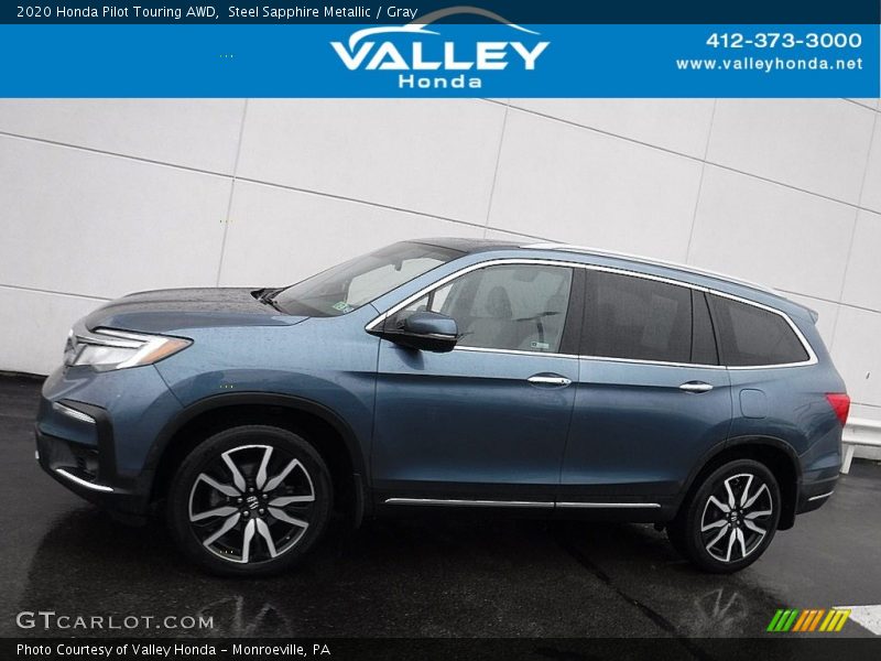 Steel Sapphire Metallic / Gray 2020 Honda Pilot Touring AWD