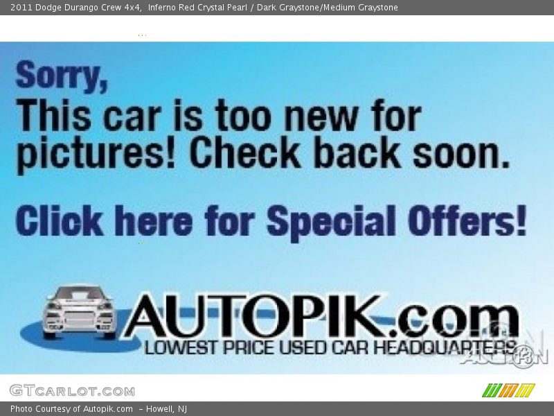 Inferno Red Crystal Pearl / Dark Graystone/Medium Graystone 2011 Dodge Durango Crew 4x4