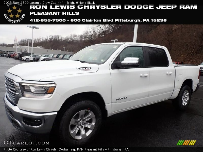 Bright White / Black 2023 Ram 1500 Laramie Crew Cab 4x4