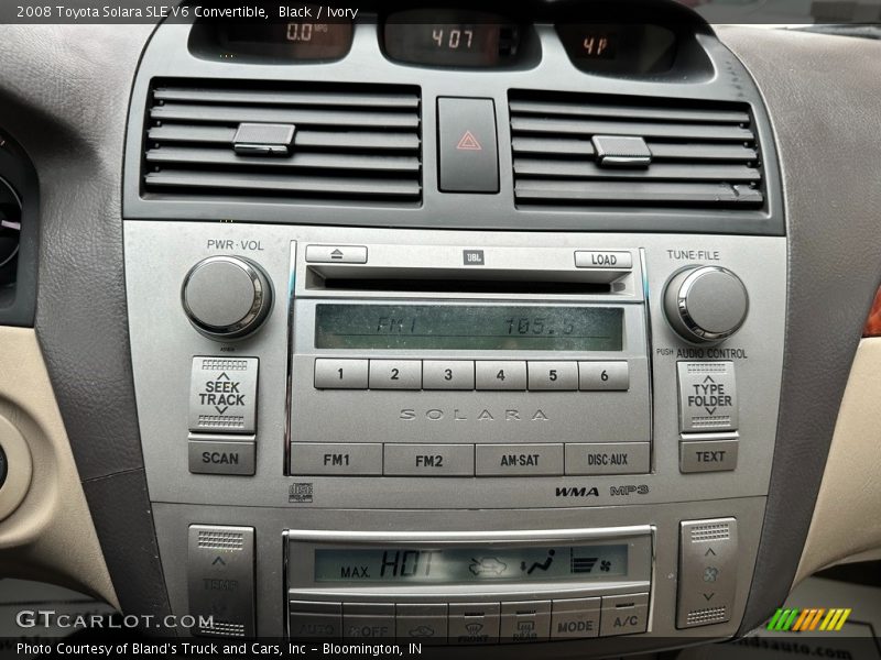 Black / Ivory 2008 Toyota Solara SLE V6 Convertible