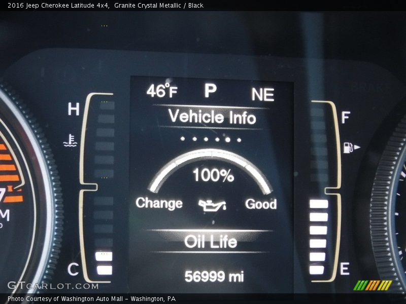 Granite Crystal Metallic / Black 2016 Jeep Cherokee Latitude 4x4