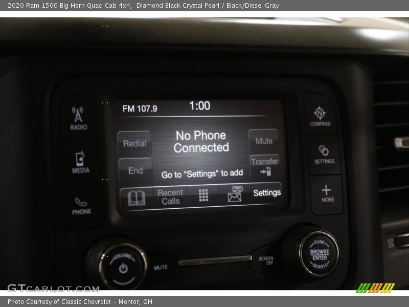 Diamond Black Crystal Pearl / Black/Diesel Gray 2020 Ram 1500 Big Horn Quad Cab 4x4