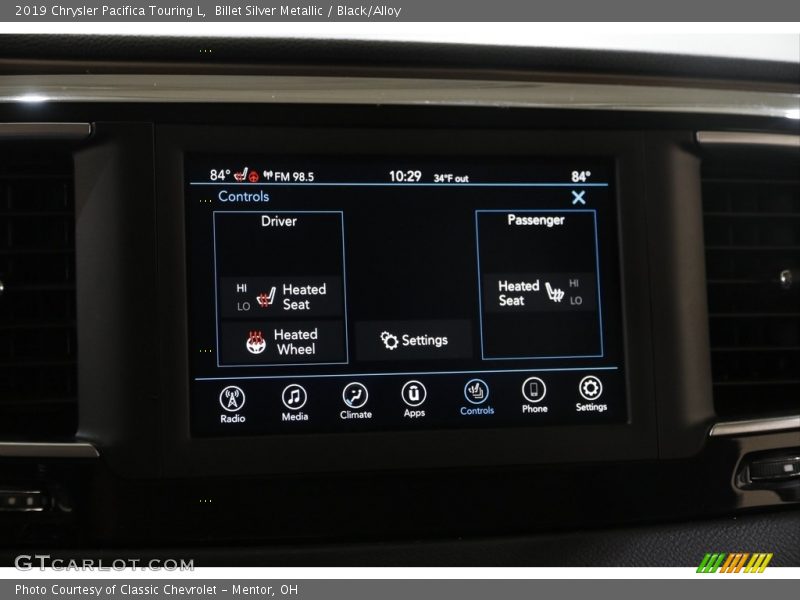 Billet Silver Metallic / Black/Alloy 2019 Chrysler Pacifica Touring L