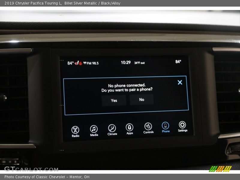 Billet Silver Metallic / Black/Alloy 2019 Chrysler Pacifica Touring L