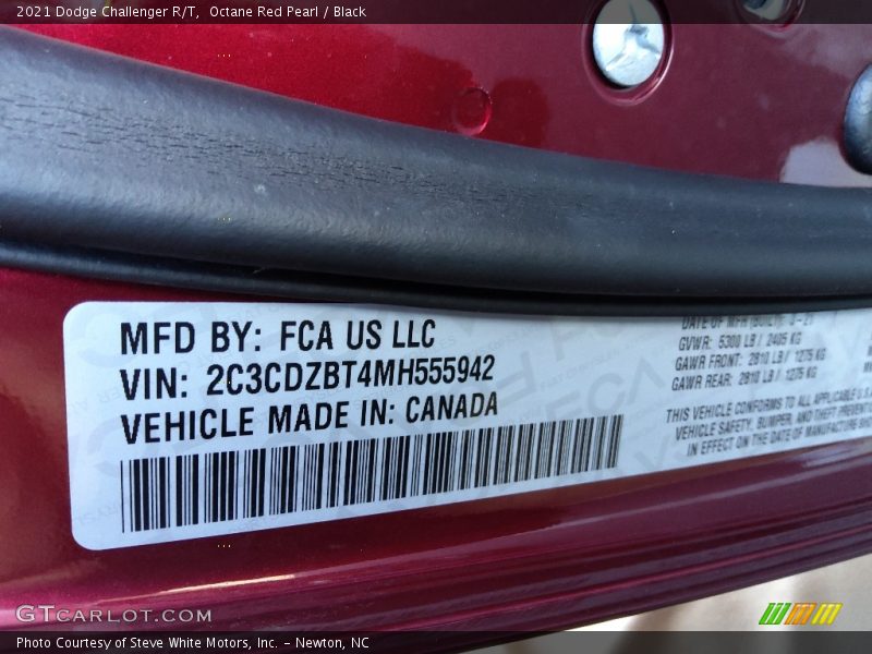 Octane Red Pearl / Black 2021 Dodge Challenger R/T