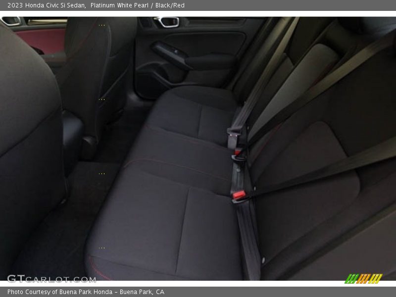 Platinum White Pearl / Black/Red 2023 Honda Civic Si Sedan