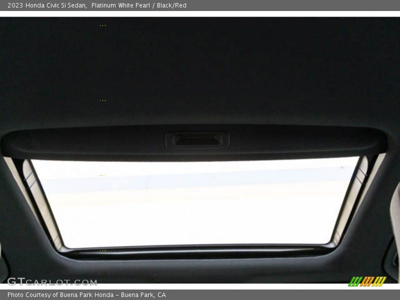 Platinum White Pearl / Black/Red 2023 Honda Civic Si Sedan