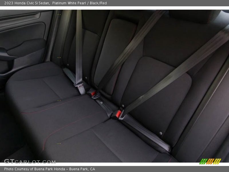 Platinum White Pearl / Black/Red 2023 Honda Civic Si Sedan