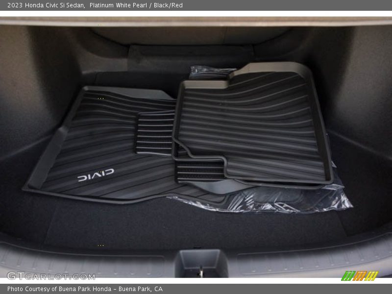 Platinum White Pearl / Black/Red 2023 Honda Civic Si Sedan
