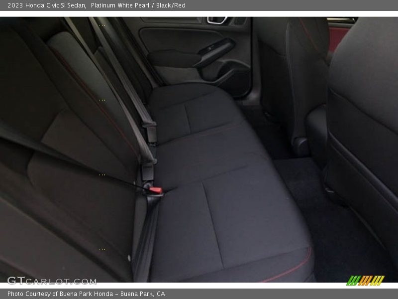 Platinum White Pearl / Black/Red 2023 Honda Civic Si Sedan