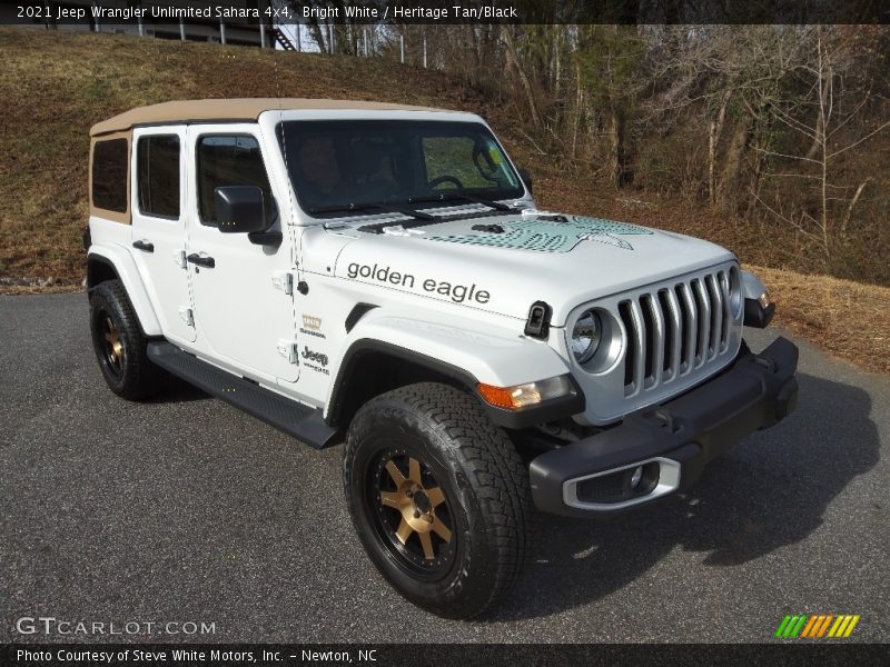 Bright White / Heritage Tan/Black 2021 Jeep Wrangler Unlimited Sahara 4x4