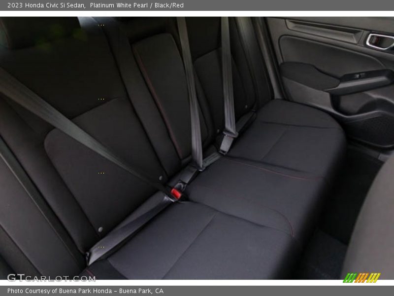 Platinum White Pearl / Black/Red 2023 Honda Civic Si Sedan