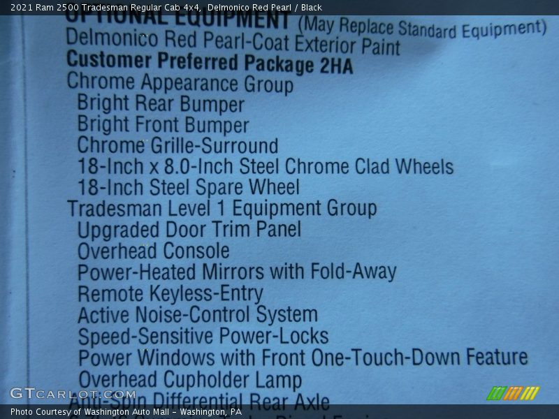Delmonico Red Pearl / Black 2021 Ram 2500 Tradesman Regular Cab 4x4