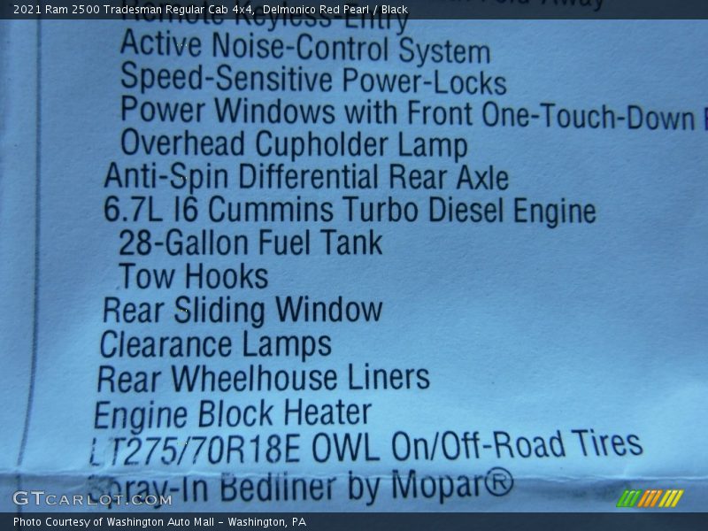 Delmonico Red Pearl / Black 2021 Ram 2500 Tradesman Regular Cab 4x4