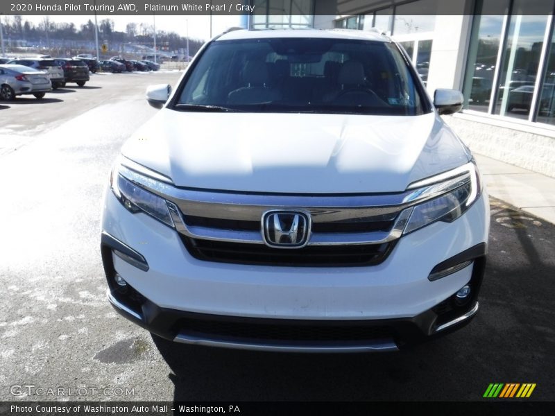 Platinum White Pearl / Gray 2020 Honda Pilot Touring AWD