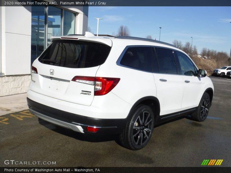 Platinum White Pearl / Gray 2020 Honda Pilot Touring AWD