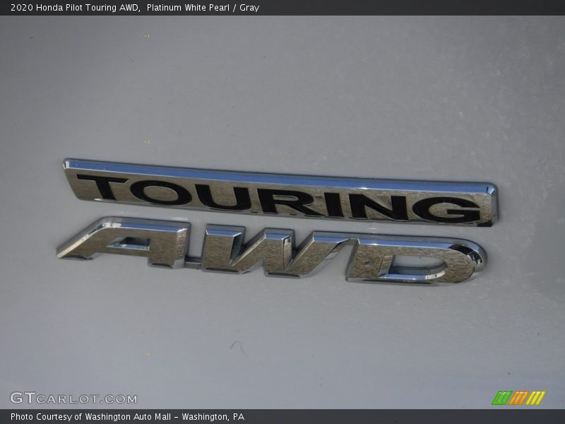 Platinum White Pearl / Gray 2020 Honda Pilot Touring AWD