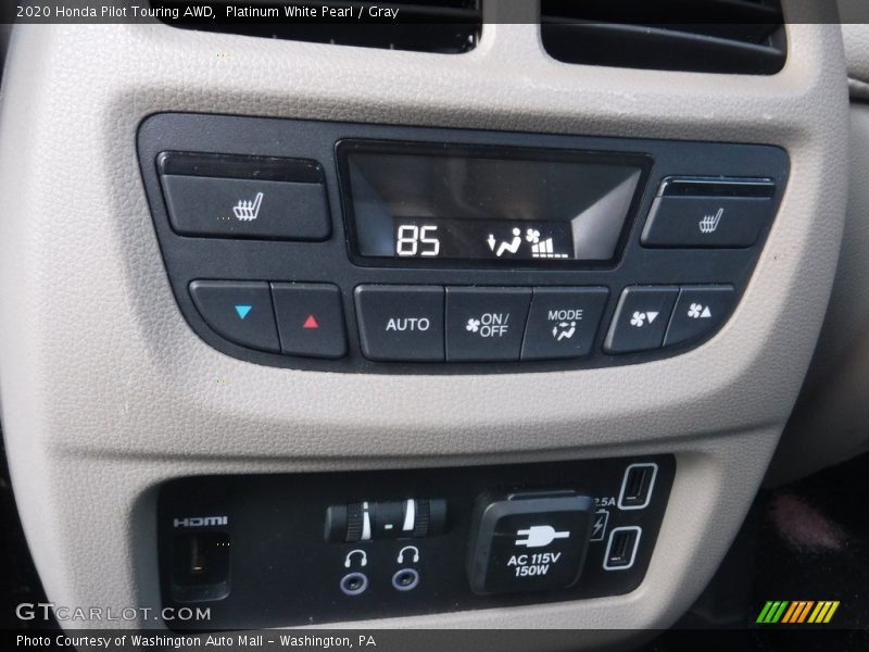 Platinum White Pearl / Gray 2020 Honda Pilot Touring AWD