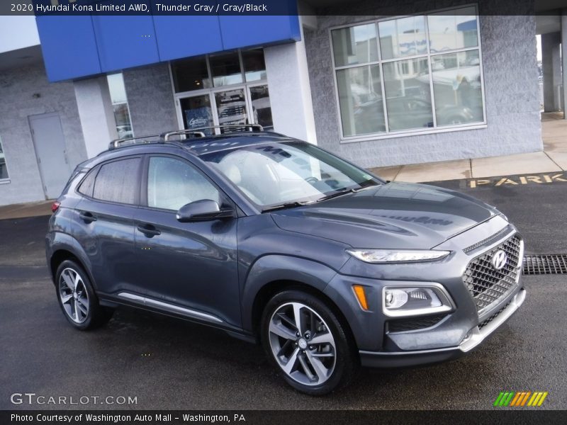 Thunder Gray / Gray/Black 2020 Hyundai Kona Limited AWD