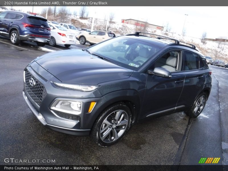 Thunder Gray / Gray/Black 2020 Hyundai Kona Limited AWD