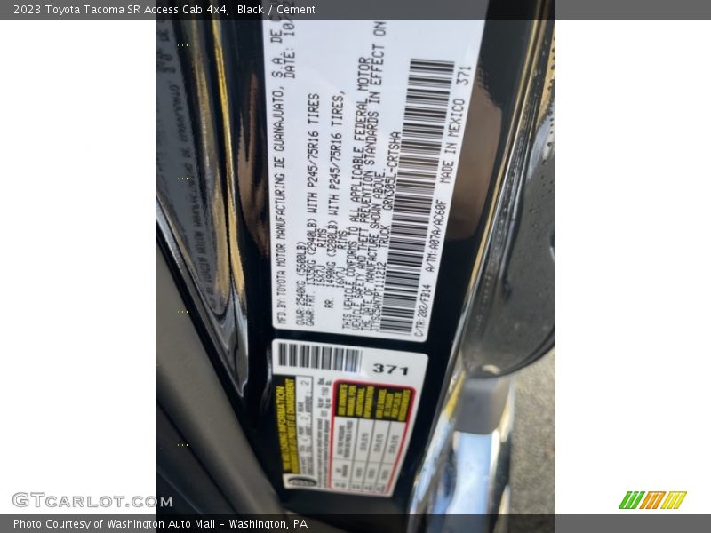 Black / Cement 2023 Toyota Tacoma SR Access Cab 4x4